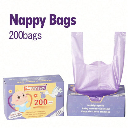 100/200Pcs Disposable Diaper Bags, Scented Portable Diaper Storage Bags, Hanging Diaper Bag Accessories, Diaper Trash Bags Or Pet Waste Bags, Diaper Bag Series, Baby Gift