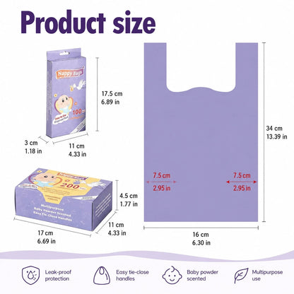 100/200Pcs Disposable Diaper Bags, Scented Portable Diaper Storage Bags, Hanging Diaper Bag Accessories, Diaper Trash Bags Or Pet Waste Bags, Diaper Bag Series, Baby Gift