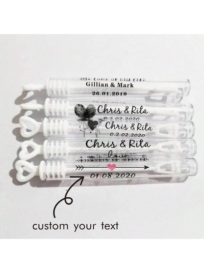 100 Personalized Rectangular Wedding Stickers, Transparent Custom Logo Labels, Names And Date, Adhesive, For Birthday, Party Favors