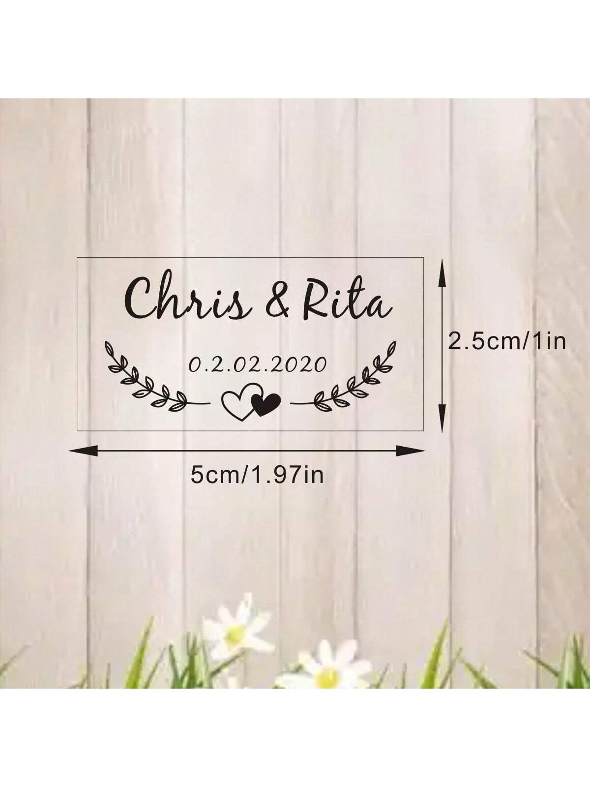 100 Personalized Rectangular Wedding Stickers, Transparent Custom Logo Labels, Names And Date, Adhesive, For Birthday, Party Favors