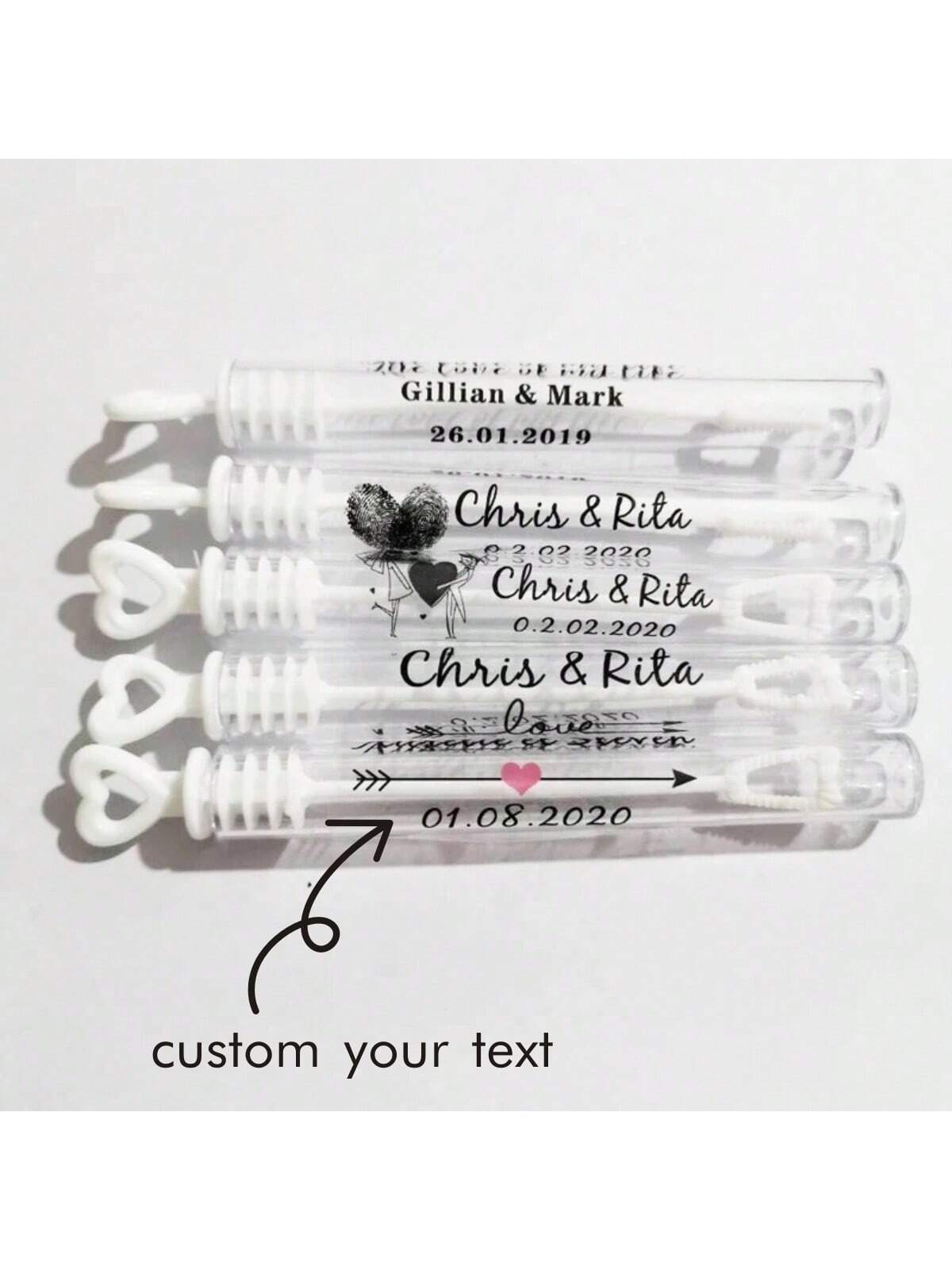 100 Personalized Rectangular Wedding Stickers, Transparent Custom Logo Labels, Names And Date, Adhesive, For Birthday, Party Favors
