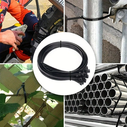 100pcs Heavy Duty Nylon Cable Ties, Waterproof, Non-Slip, Tear-Resistant, Suitable For Home, Office And Automotive Wire Management
