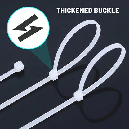 100pcs Heavy Duty Nylon Cable Ties, Waterproof, Non-Slip, Tear-Resistant, Suitable For Home, Office And Automotive Wire Management