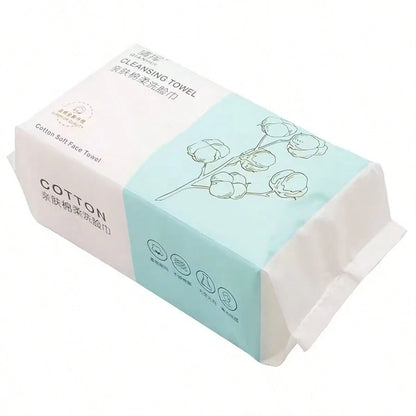 100pcs/Pack Reusable Thickened Facial Tissues, Travel Cleansing Wipes, Dual-Use Wet & Dry Makeup Remover Pads, Soft Fabric