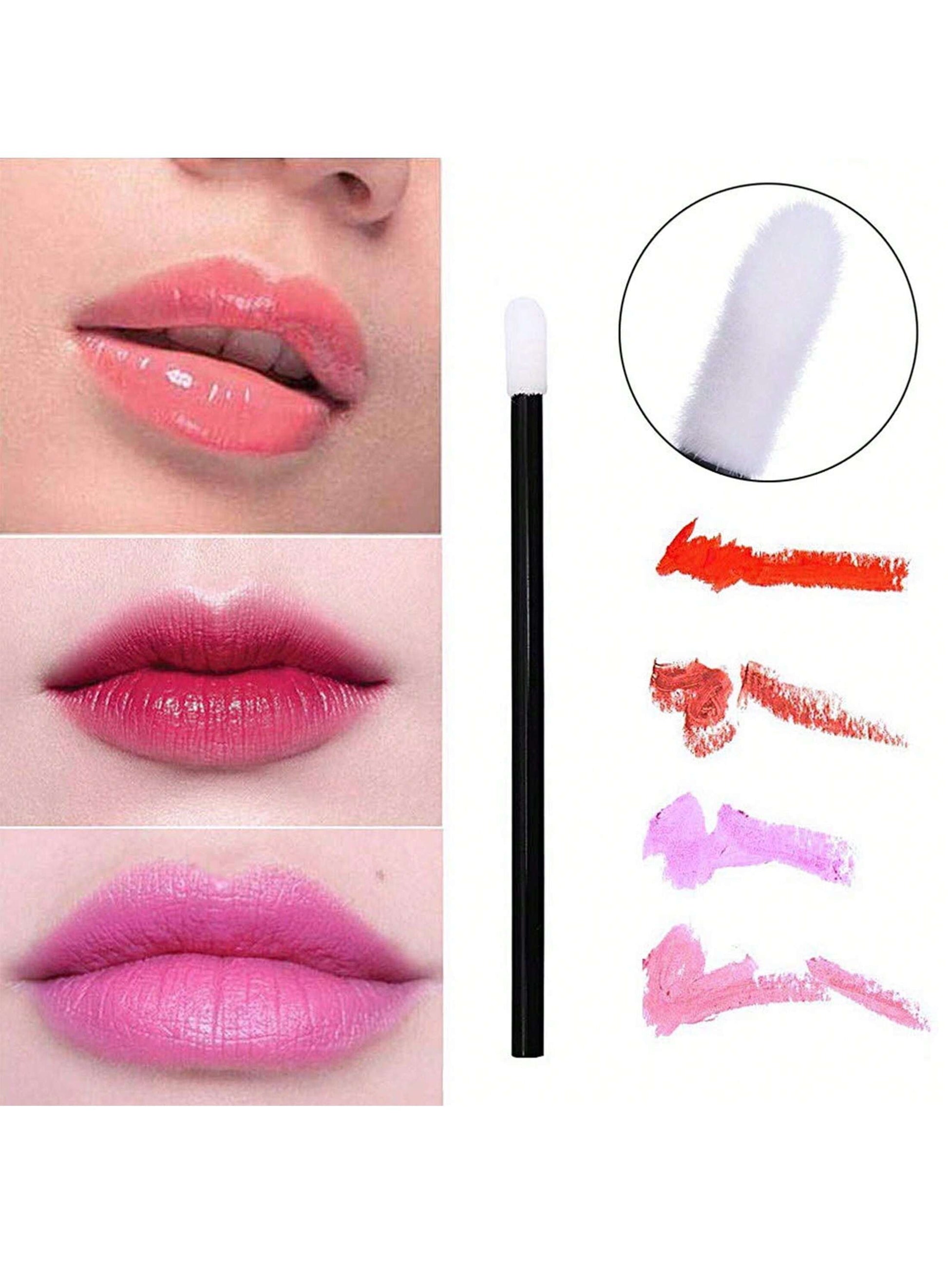 100pcs/Set Disposable Lip Brushes, Makeup Applicator Wands For Lipstick, Lip Gloss, Cosmetic Beauty Tools Kit,Giveaways