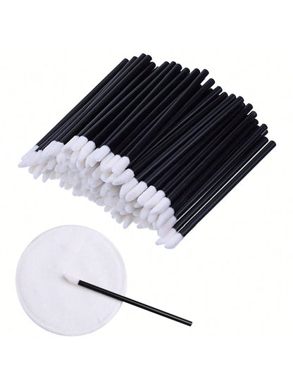 100pcs/Set Disposable Lip Brushes, Makeup Applicator Wands For Lipstick, Lip Gloss, Cosmetic Beauty Tools Kit,Giveaways