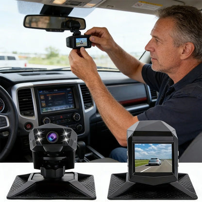 1080P Full HD Dash Camera With Center Console LCD Car DVR, WDR 170° Wide Angle, Night Vision, Parking Monitor, 30fps Frame Rate