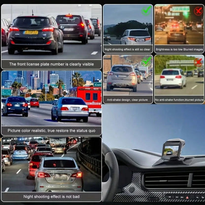 1080P Full HD Dash Camera With Center Console LCD Car DVR, WDR 170° Wide Angle, Night Vision, Parking Monitor, 30fps Frame Rate