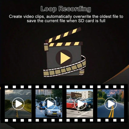 1080P Full HD Dash Camera With Center Console LCD Car DVR, WDR 170° Wide Angle, Night Vision, Parking Monitor, 30fps Frame Rate