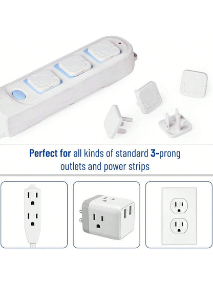 10pcs/15pcs US Standard 2-Prong/3-Prong Outlet Covers, Insulated Protective Caps, Anti-Electric Shock Baby Plug Covers, Child Safety
