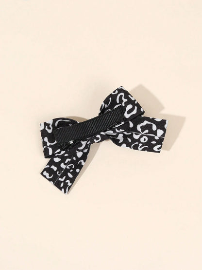 10pcs Black Hair Clips, Suitable For Girls, Cute Plaid Polka Dot Pattern, Black Fabric Bow Hair Clips, Solid Color Hair Clips, Floral Pattern Hair Clips, Girls Holiday Party Hair Accessories, Children