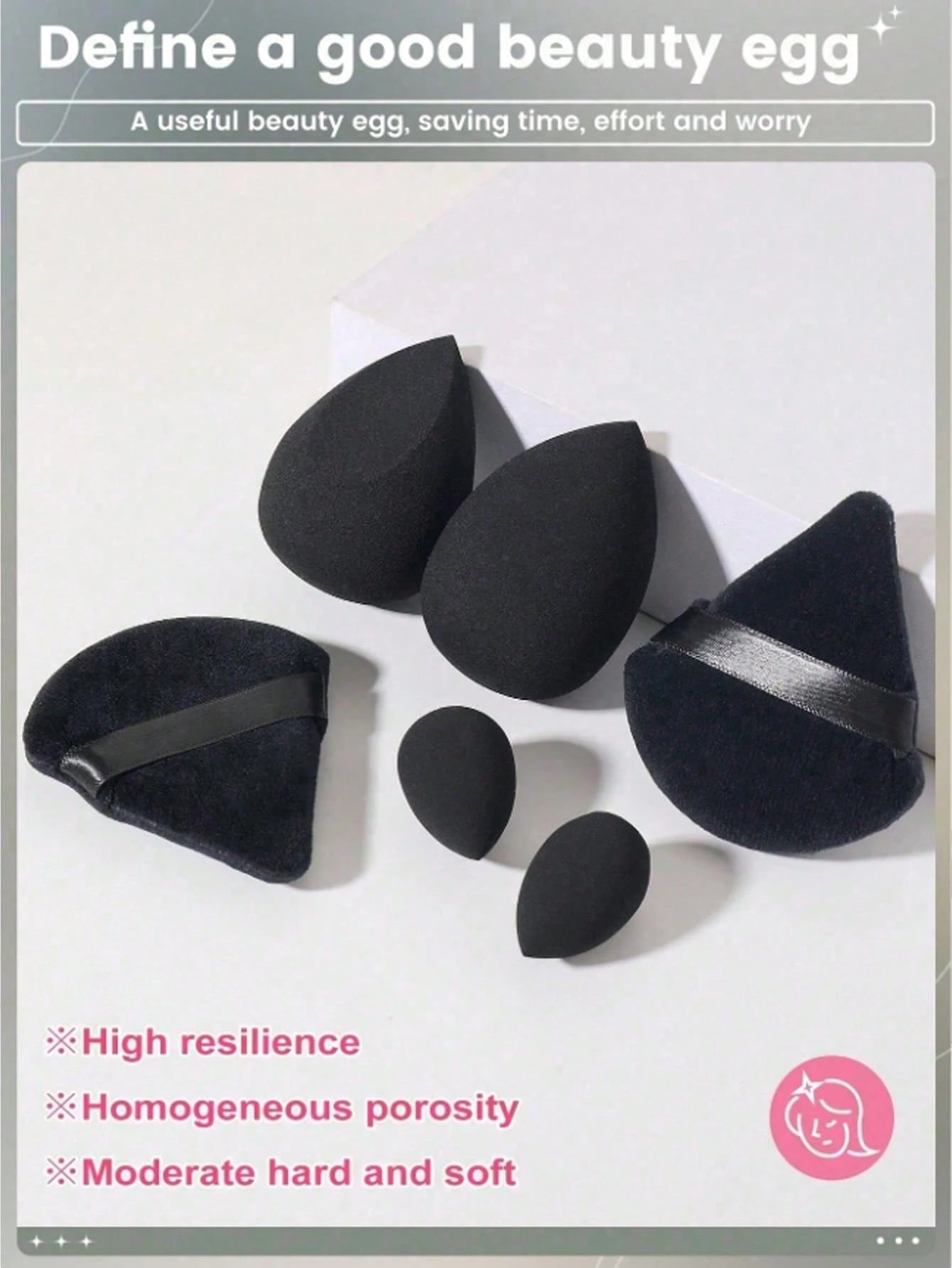 10pcs Multi-Function Makeup Sponge Set, Combination Makeup Tool Kit, Beauty Powder Puff, Wet & Dry Dual-Use Concealer Sponge, Reusable Makeup Tools, Summer Makeup Tools, Makeup Mixer, Hot Weather Make