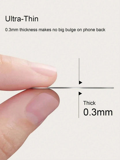 10pcs Round Bracket Magnetic Sheet Magnet Metal Plate Car Mobile Phone Holder Compatible With IPhone, Android Phone, Gift For Birthday, Family, Friends Push-Pull Phone Grip, Phone Accessories