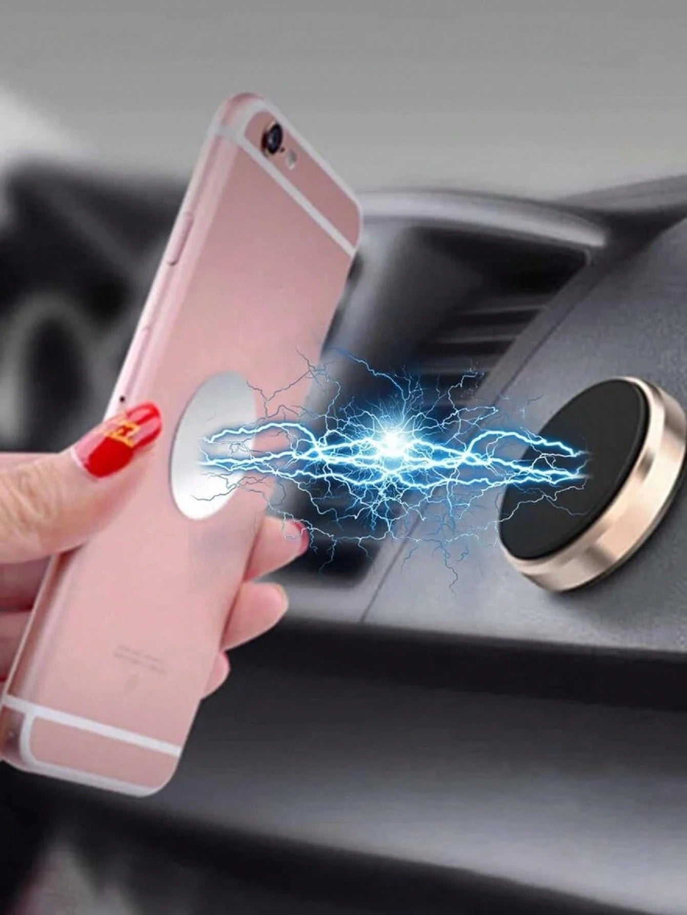 10pcs Round Bracket Magnetic Sheet Magnet Metal Plate Car Mobile Phone Holder Compatible With IPhone, Android Phone, Gift For Birthday, Family, Friends Push-Pull Phone Grip, Phone Accessories