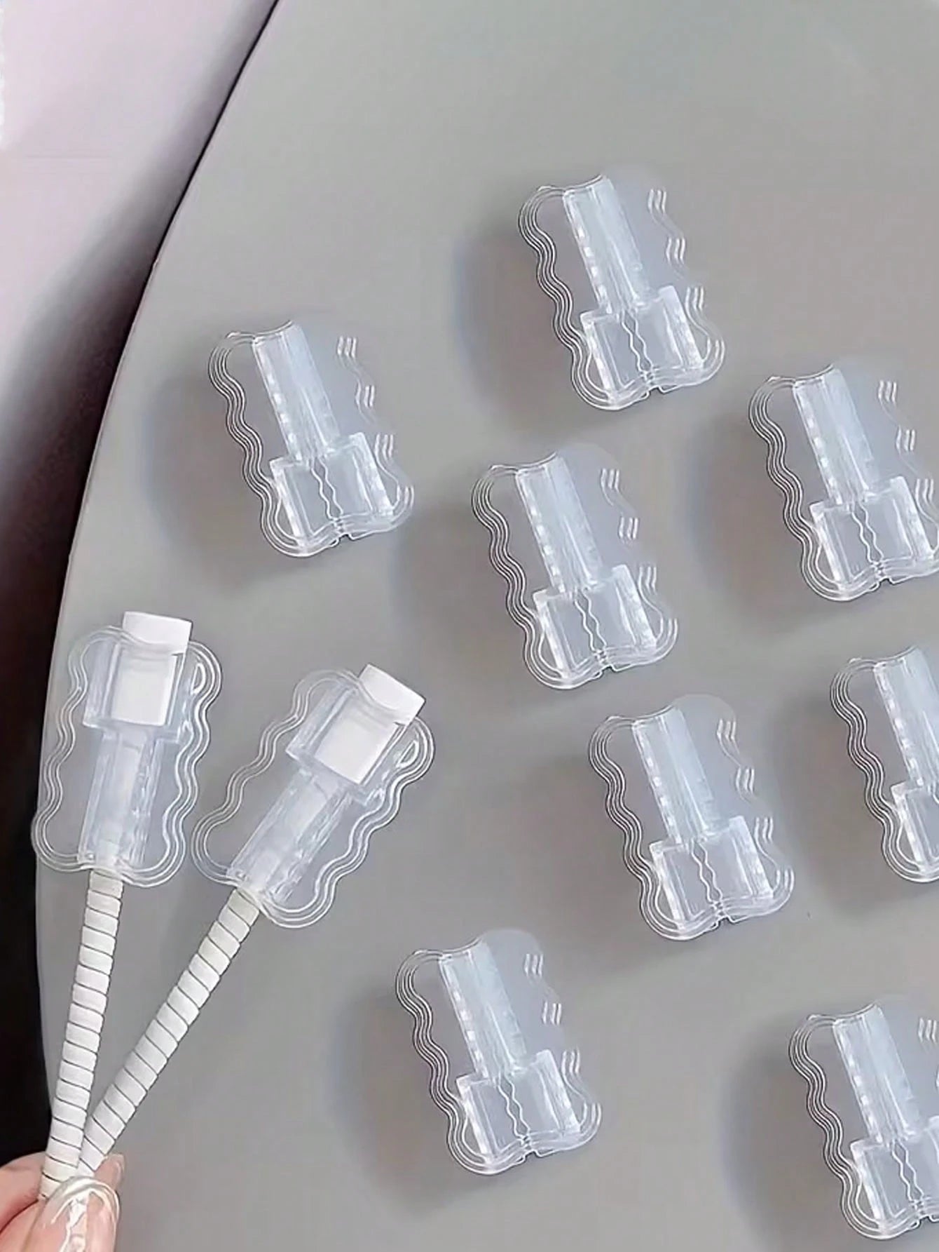 10pcs Transparent Wavy Phone Data Cable Protector, Suitable For IPhone, Smartphone And Tablet- Thickened Data Cable Protector, Phone Charging Cable Protector, TPU Material Soft Protection, Battery No