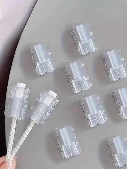 10pcs Transparent Wavy Phone Data Cable Protector, Suitable For IPhone, Smartphone And Tablet- Thickened Data Cable Protector, Phone Charging Cable Protector, TPU Material Soft Protection, Battery No