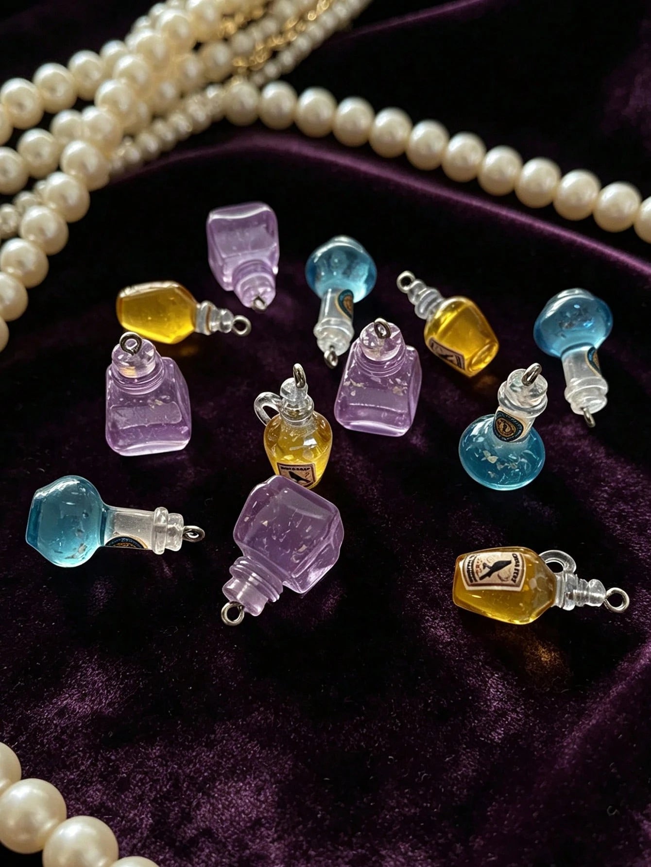 10pcs Vintage Magic Potion Bottle Shaped Pendants For DIY Jewelry Making, Suitable For DIY Necklaces, Earrings, Keychains, Bag Charms, Hair Accessories, Dollhouse Decor