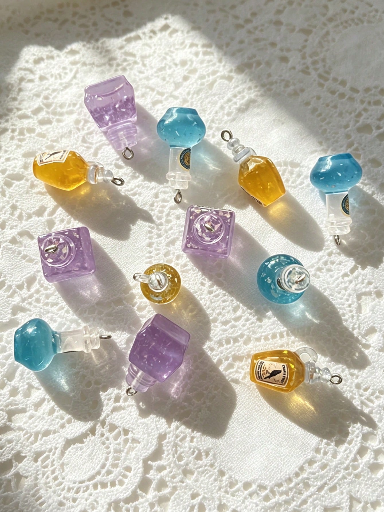10pcs Vintage Magic Potion Bottle Shaped Pendants For DIY Jewelry Making, Suitable For DIY Necklaces, Earrings, Keychains, Bag Charms, Hair Accessories, Dollhouse Decor
