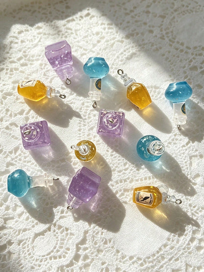 10pcs Vintage Magic Potion Bottle Shaped Pendants For DIY Jewelry Making, Suitable For DIY Necklaces, Earrings, Keychains, Bag Charms, Hair Accessories, Dollhouse Decor