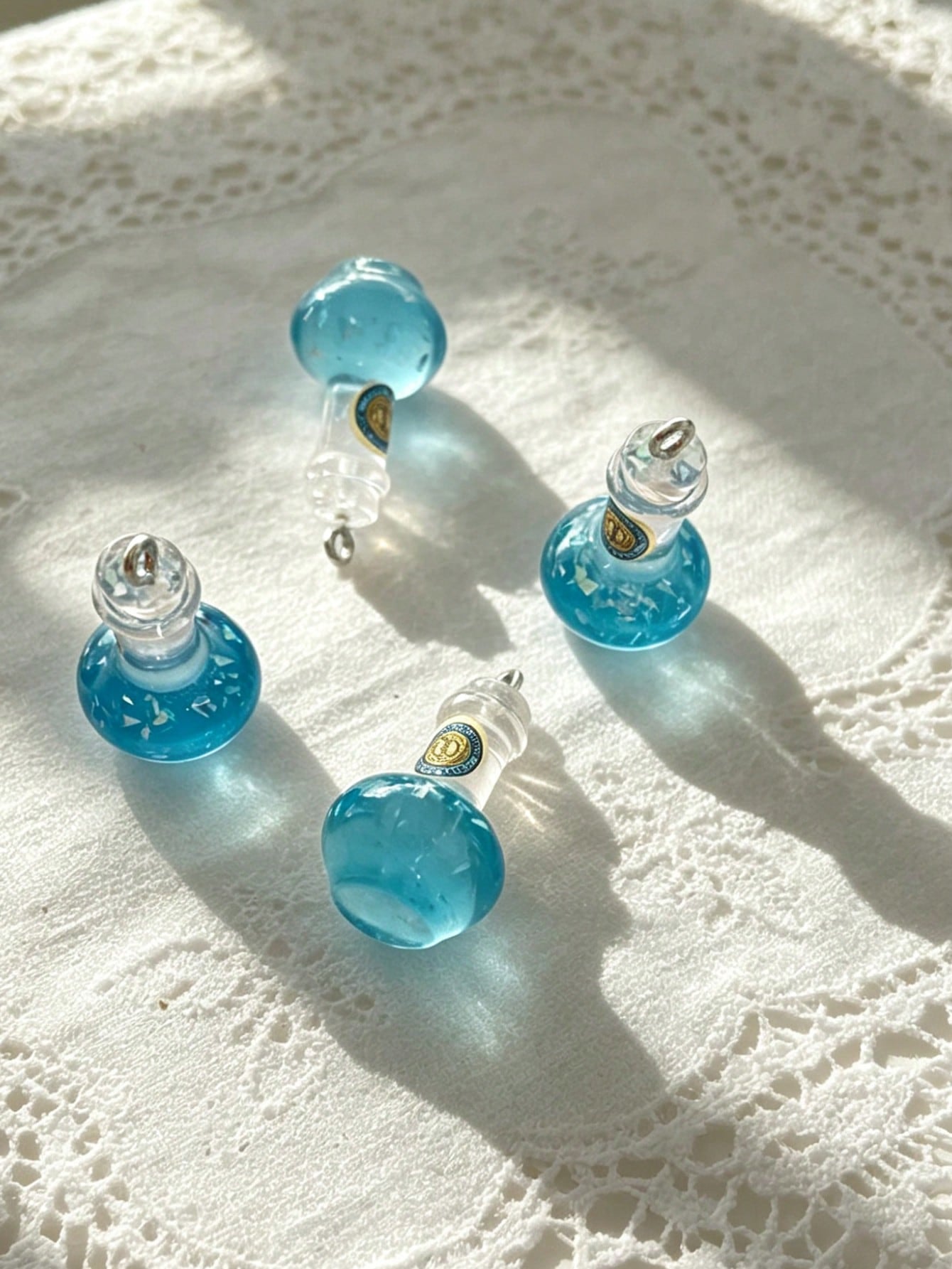 10pcs Vintage Magic Potion Bottle Shaped Pendants For DIY Jewelry Making, Suitable For DIY Necklaces, Earrings, Keychains, Bag Charms, Hair Accessories, Dollhouse Decor