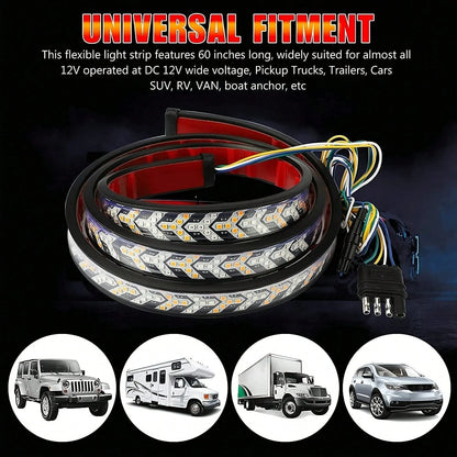12-24V LED Tailgate Light Bar For Pickup Trucks, Dynamic Turn Signal Brake Reverse Tail Lights