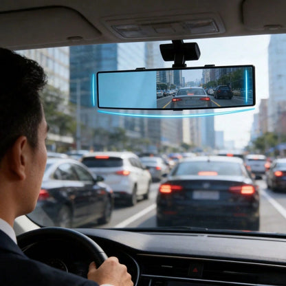 12" Clip-On Wide Angle Rearview Mirror- HD Anti-Glare Blind Spot Eliminator, Universal Fit For Car, Truck, SUV