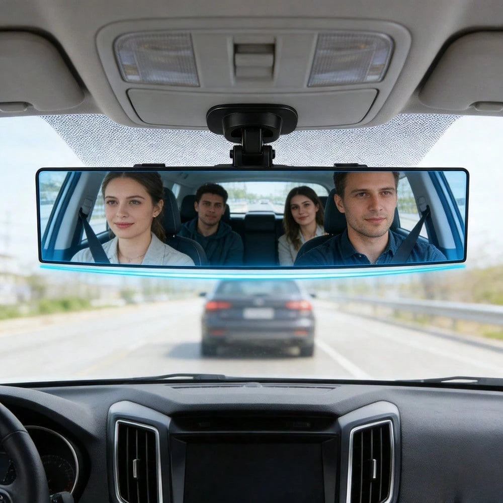 12" Clip-On Wide Angle Rearview Mirror- HD Anti-Glare Blind Spot Eliminator, Universal Fit For Car, Truck, SUV