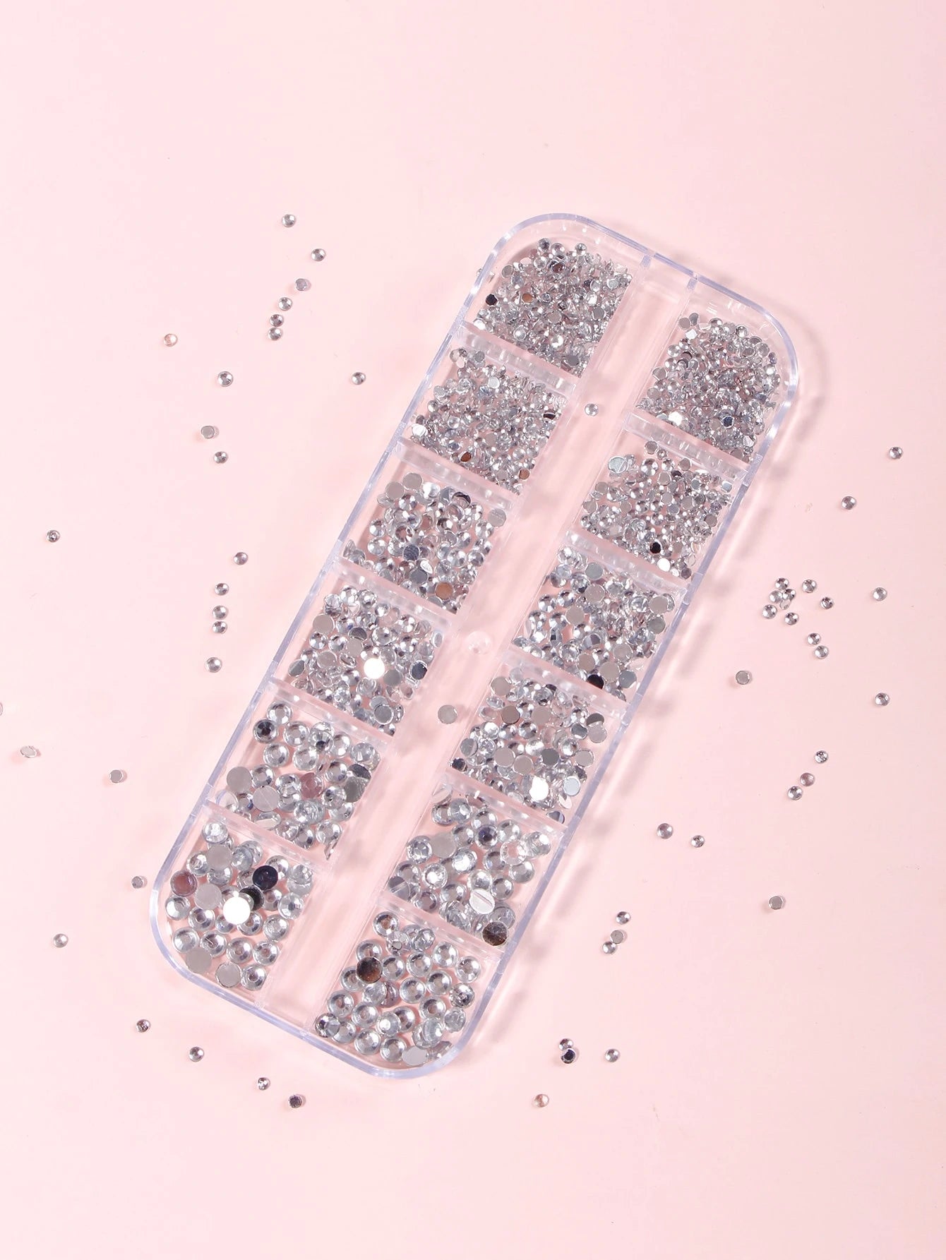 12-Grid Black Nail Rhinestones, Flat Bottom Deep Black Glass Crystal Nail Gems, 3D Nail Decoration Strass, Suitable For Acrylic Nails, Round Multi-Size 2/3/4mm Nail Stones, DIY Nail Decoration, Nail R