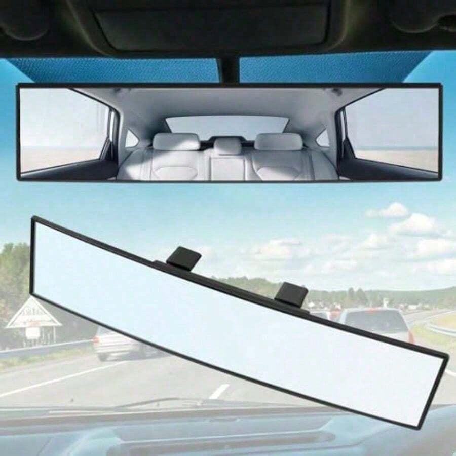 12-Inch Universal Wide Angle Rear View Mirror Accessories, Convex Panoramic Clip-On Rearview Mirror Suitable, SUVs, Trucks And Other Vehicles