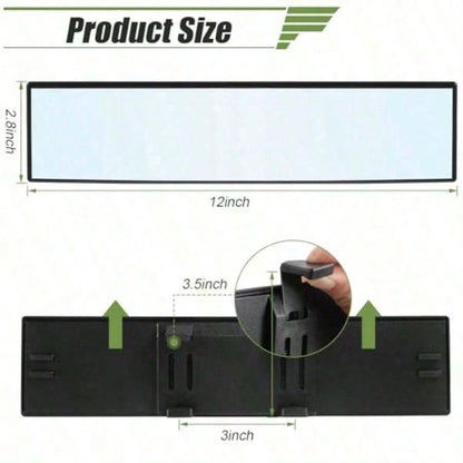 12-Inch Universal Wide Angle Rear View Mirror Accessories, Convex Panoramic Clip-On Rearview Mirror Suitable, SUVs, Trucks And Other Vehicles