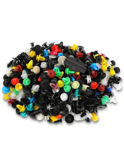 1240Pcs Car Push Retainer Clips & Auto Fasteners Kit,Universal Fit For Most Cars, 32 Most Popular Sizes Nylon Bumper Rivets With 10 Cable Ties And Fasteners Remover