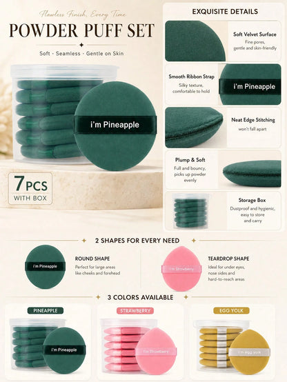 12pcs/7pcs/3pcs Multi-Functional Facial Makeup Cushion Powder Puff, Makeup Sponge, Dry And Wet Dual-Sided Use, Powder Puff, Fine Edging Resistant To Fraying, Makeup Sponge Quick And Even Application