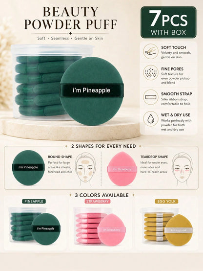 12pcs/7pcs/3pcs Multi-Functional Facial Makeup Cushion Powder Puff, Makeup Sponge, Dry And Wet Dual-Sided Use, Powder Puff, Fine Edging Resistant To Fraying, Makeup Sponge Quick And Even Application