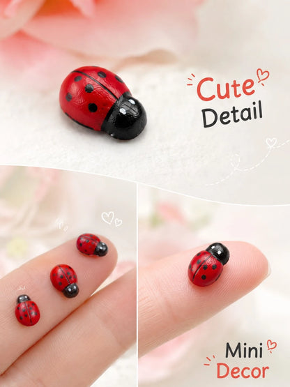 12pcs Car Interior Adhesive Ladybug Decorations, Cute And Fun