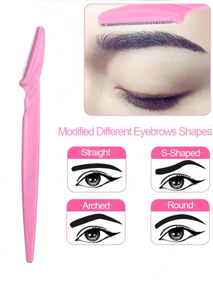 12pcs Women Eyebrow Razor, Face & Body Hair Trimmer, Shaver, Eyebrow Remover With Cover, Small Grooming Tool Set