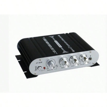 12V 400W 2.1-Channel Car Stereo Amplifier-High-Power Speaker Power Amplifier With Subwoofer Output, Can Adjust Bass Control Through RCA/AUX Input To Improve Sound Quality, Suitable For Car Stereo Upgr