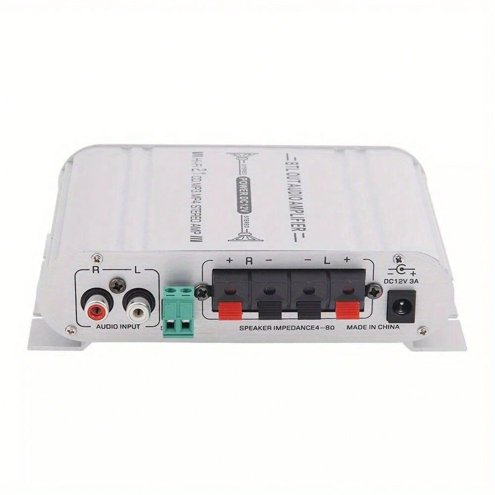 12V 400W 2.1-Channel Car Stereo Amplifier-High-Power Speaker Power Amplifier With Subwoofer Output, Can Adjust Bass Control Through RCA/AUX Input To Improve Sound Quality, Suitable For Car Stereo Upgr