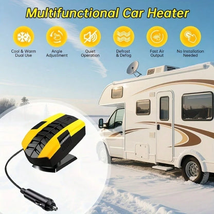 12V Portable Car Heater & Dehumidifier- 150W Fast Heating, Suitable For RVs, Campervans, Buses, Trucks- Compact Vehicle Heater With Overheat Protection, Compatible With 12V Power Systems