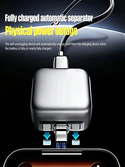 140W Type-C Fast Charging Adapter With Auto-Off Function, Magnetic Pop-Up Charging Port, 100% Fully Charged Auto-Cutoff, Suitable For Overnight Charging