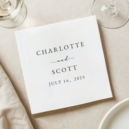 15-500pcs Custom Valentine's Day Napkins, 3-Ply Personalized Wedding Napkins, Clear Printing, Table Decor For Bachelorette Party, Bridal Shower, Engagement Party, Welcome Dinner, Cocktail Napkins For