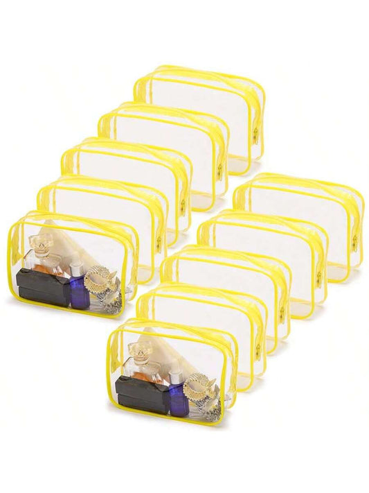 15pcs/Set S Size PVC Waterproof Portable Travel Organizer Bags (15*10*7cm), Transparent Makeup Bag, High-End Capacity