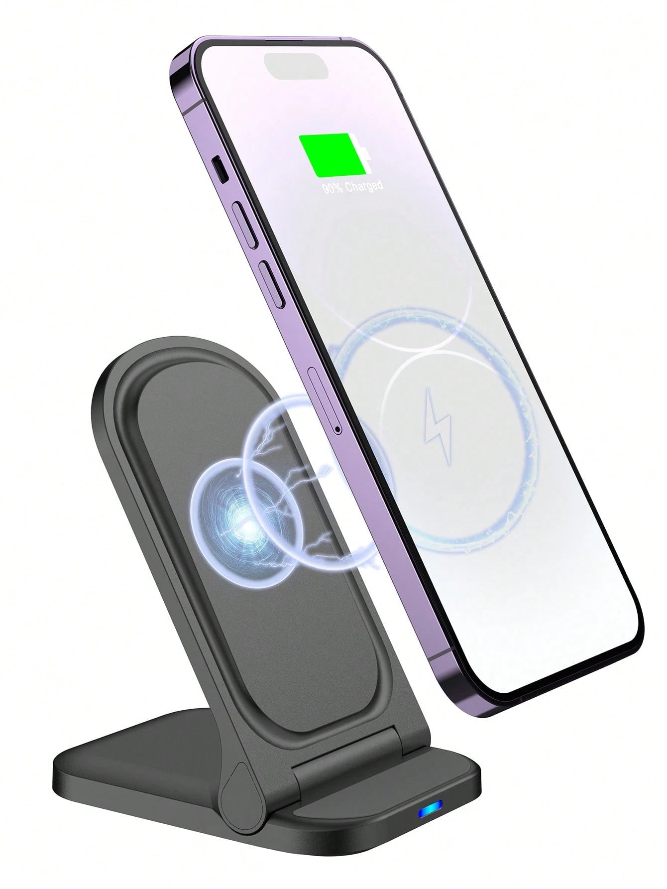15w Folding Stand Two-In-One Wireless Charging, Suitable For Qi Mobile Phone Charging With Wireless Charging Function, Iphone8/X/11/12/13/14/15 Series Wireless Chargers Suitable For Office, Dorm, And