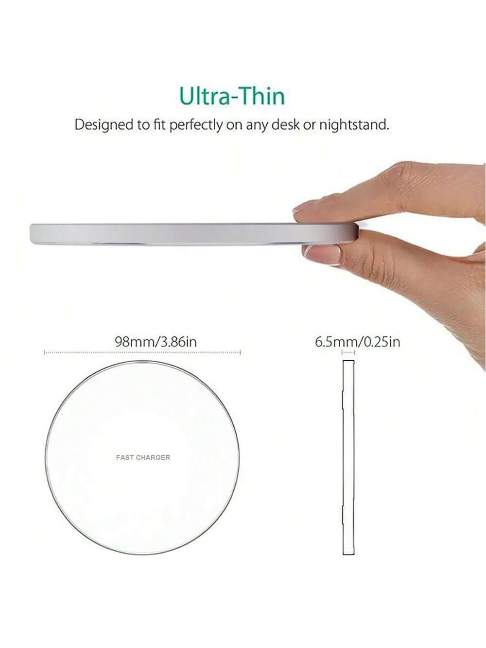 15W Max Wireless Charger Pad, Compatible With IPhone 17/16/15/14/13/12/SE/11/11 Pro/XS Max/XR/X/8, Galaxy S23/S22/Note, Pixel/G8 7, Fast Wireless Charging