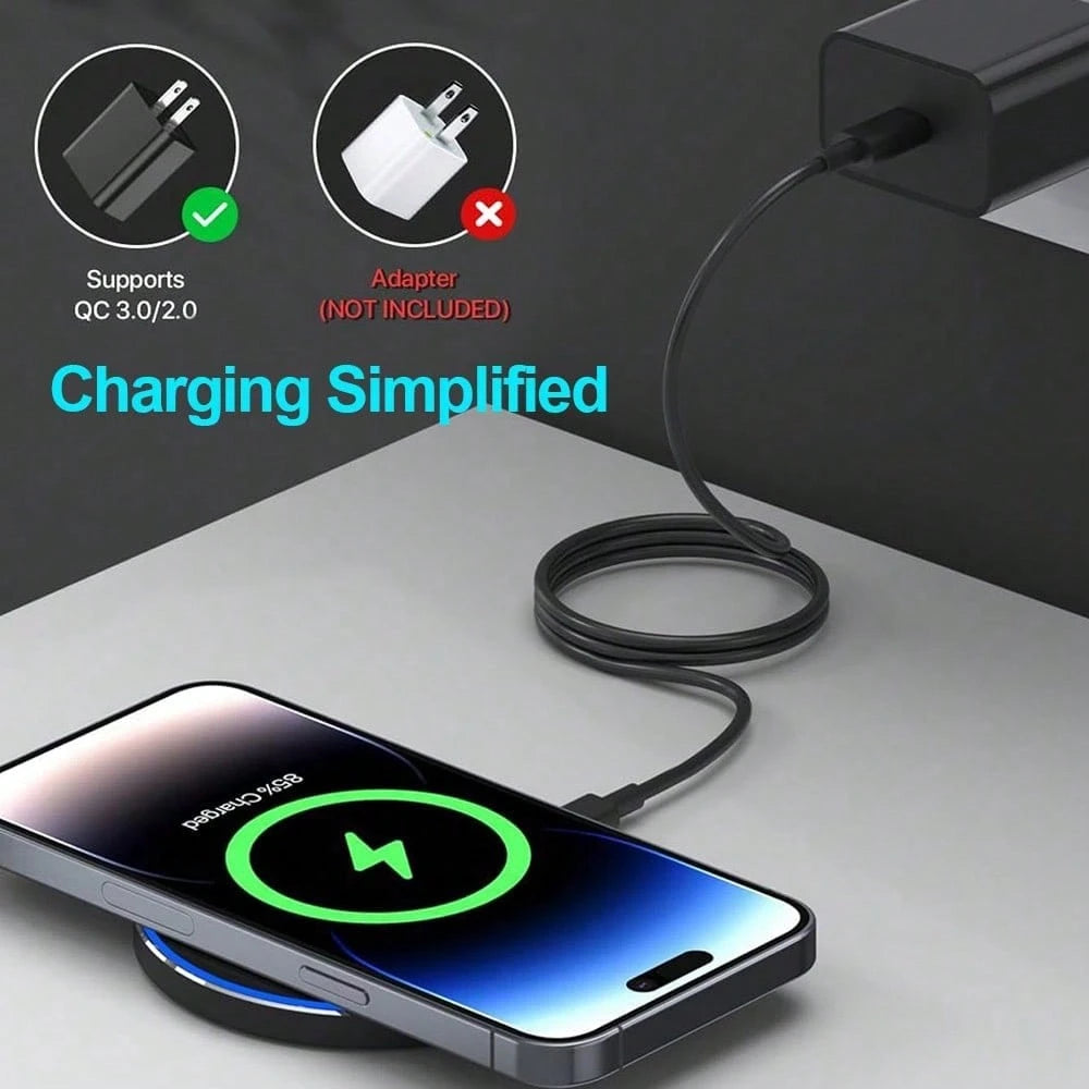 15W Max Wireless Charger Pad, Compatible With IPhone 17/16/15/14/13/12/SE/11/11 Pro/XS Max/XR/X/8, Galaxy S23/S22/Note, Pixel/G8 7, Fast Wireless Charging