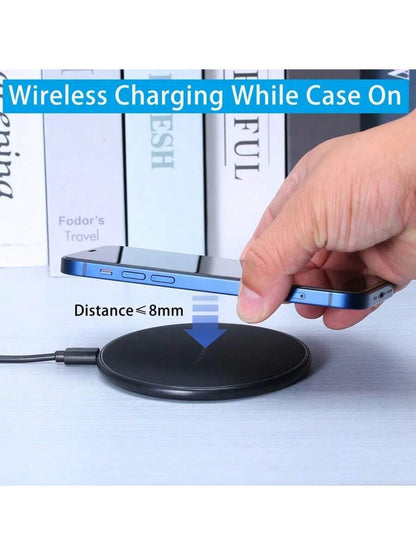 15W Max Wireless Charger Pad, Compatible With IPhone 17/16/15/14/13/12/SE/11/11 Pro/XS Max/XR/X/8, Galaxy S23/S22/Note, Pixel/G8 7, Fast Wireless Charging