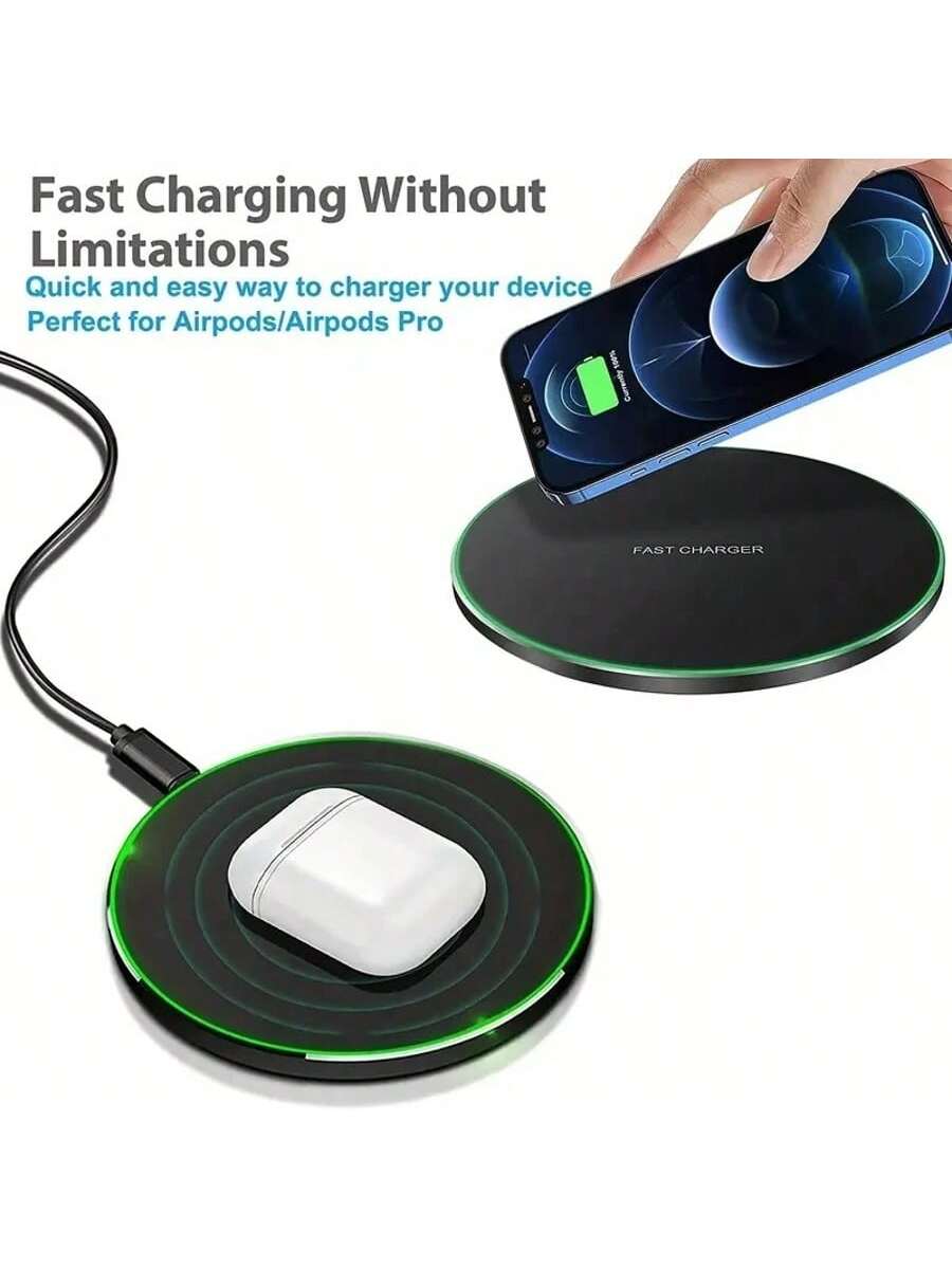 15W Max Wireless Charger Pad, Compatible With IPhone 17/16/15/14/13/12/SE/11/11 Pro/XS Max/XR/X/8, Galaxy S23/S22/Note, Pixel/G8 7, Fast Wireless Charging