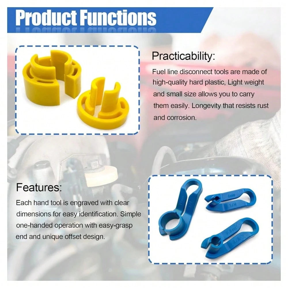 16PCS Car AC Fuel Line Disconnect Removal Tool Set With Storage Box, Valve Core Remover Tool Kit For 1/4 5/16 3/8 1/2 5/8 3/4 7/8 Inch Master Quick Disconnect Tool Kit For Auto Repair Tools