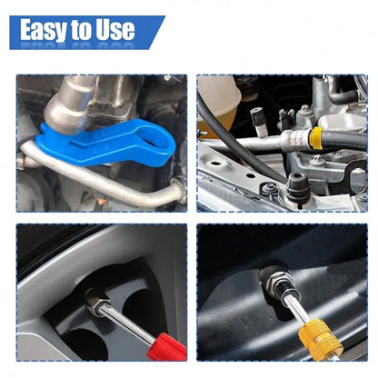 16PCS Car AC Fuel Line Disconnect Removal Tool Set With Storage Box, Valve Core Remover Tool Kit For 1/4 5/16 3/8 1/2 5/8 3/4 7/8 Inch Master Quick Disconnect Tool Kit For Auto Repair Tools