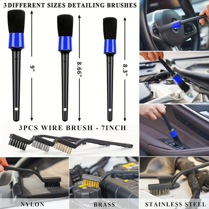 19-Piece Purple Car Maintenance Tool Set, High-Power Handheld Dust Remover, Cleaning And Car Wash Kit, Interior Car Cleaning Combo.