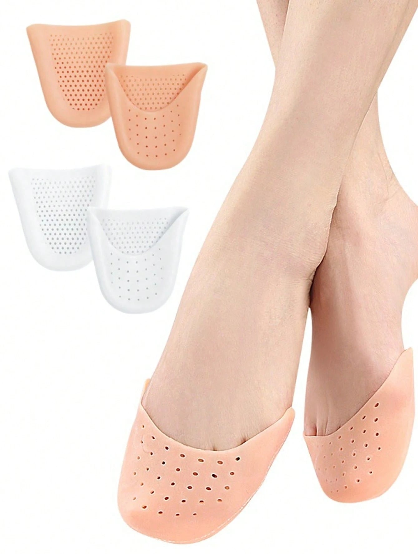 1Pair Silicone Ballet Toe Pads, Toe Protector For High Heels, Anti-Friction Toe &Forefoot Cushion Insoles